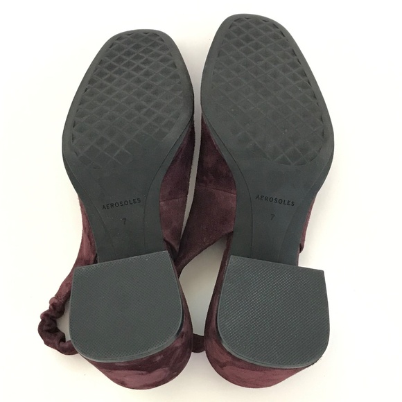 AEROSOLES Altona Slingback Block Heel Pumps Burgundy Women’s Size 7 - Picture 14 of 16